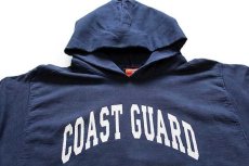 画像3: USA製 The Cotton Exchange COAST GUARD ひび割れプリント スウェットパーカー 紺 フェード (3)