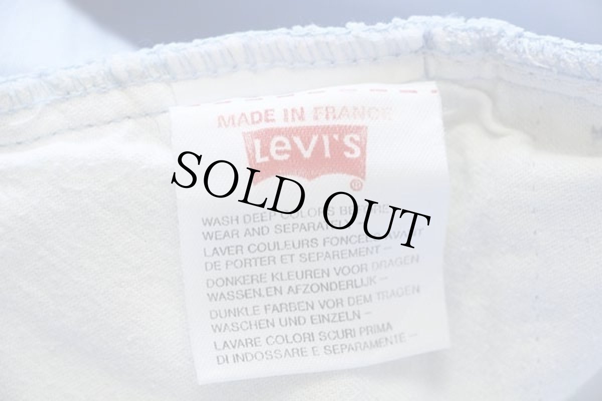 画像6: 00s フランス製 Levi'sリーバイス カラーデニムパンツ カスタム スカイブルー w33★ユーロ (6)