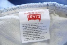 画像6: 00s フランス製 Levi'sリーバイス カラーデニムパンツ カスタム スカイブルー w33★ユーロ (6)