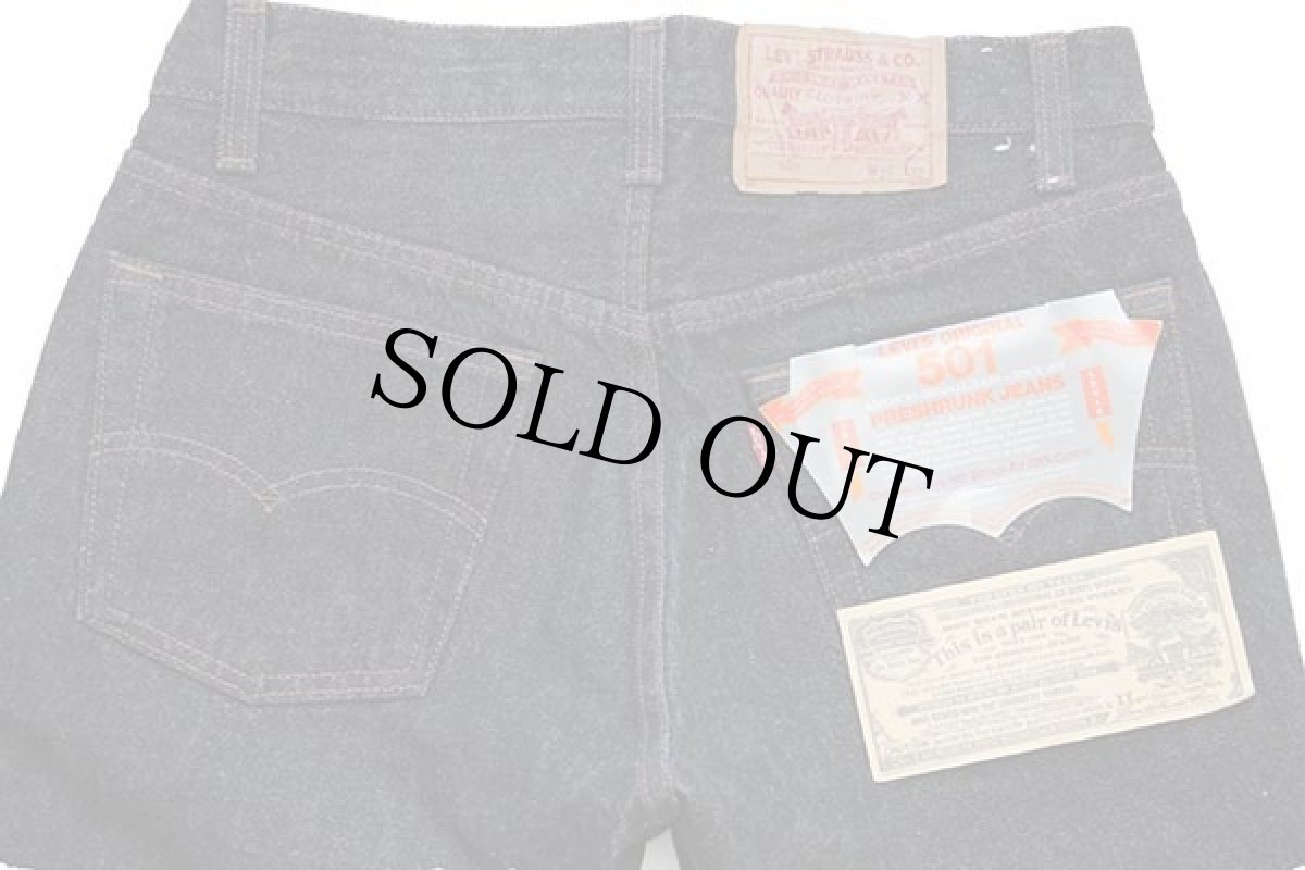 画像5: デッドストック★80s USA製 Levi'sリーバイス 501 先染め ブラック デニムパンツ w29 L32 (5)