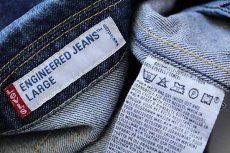 画像5: 00s Levi'sリーバイス ENGINEERED JEANS 70100 PG バックプリント 立体裁断 デニムジャケット L★ユーロ (5)