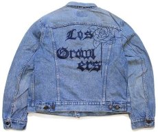 画像1: 80s USA製 Levi'sリーバイス 70506 バラ ハンドペイント デニムジャケット 4ポケット 44 (1)