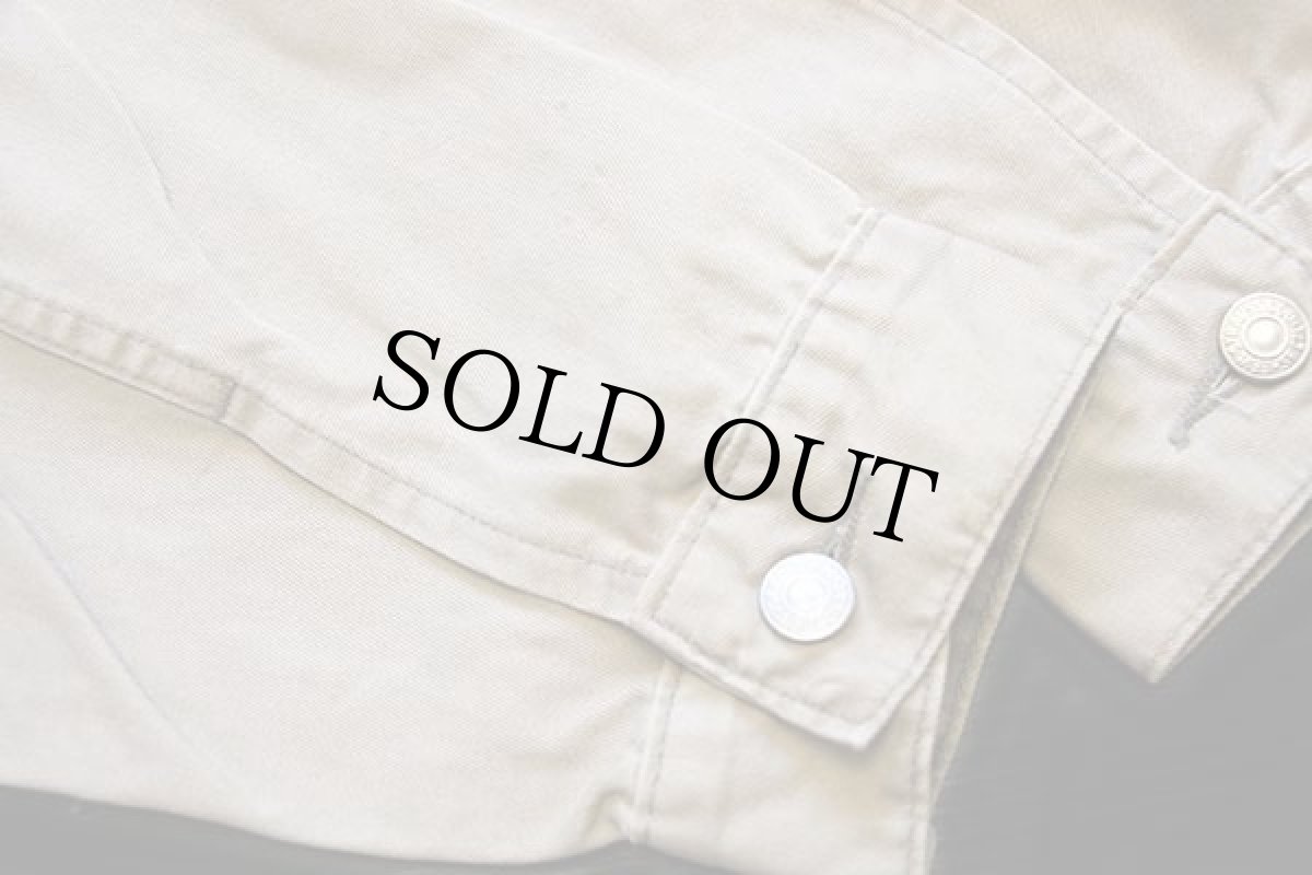 画像6: 90s Levi'sリーバイス 70503 コットンツイル ジャケット 4ポケット ベージュ M★ユーロ (6)