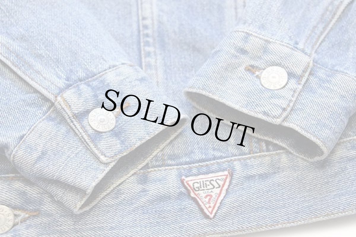 画像6: 90s USA製 GUESS JEANS ゲス デニムジャケット 4ポケット M (6)
