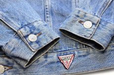 画像6: 90s USA製 GUESS JEANS ゲス デニムジャケット 4ポケット M (6)