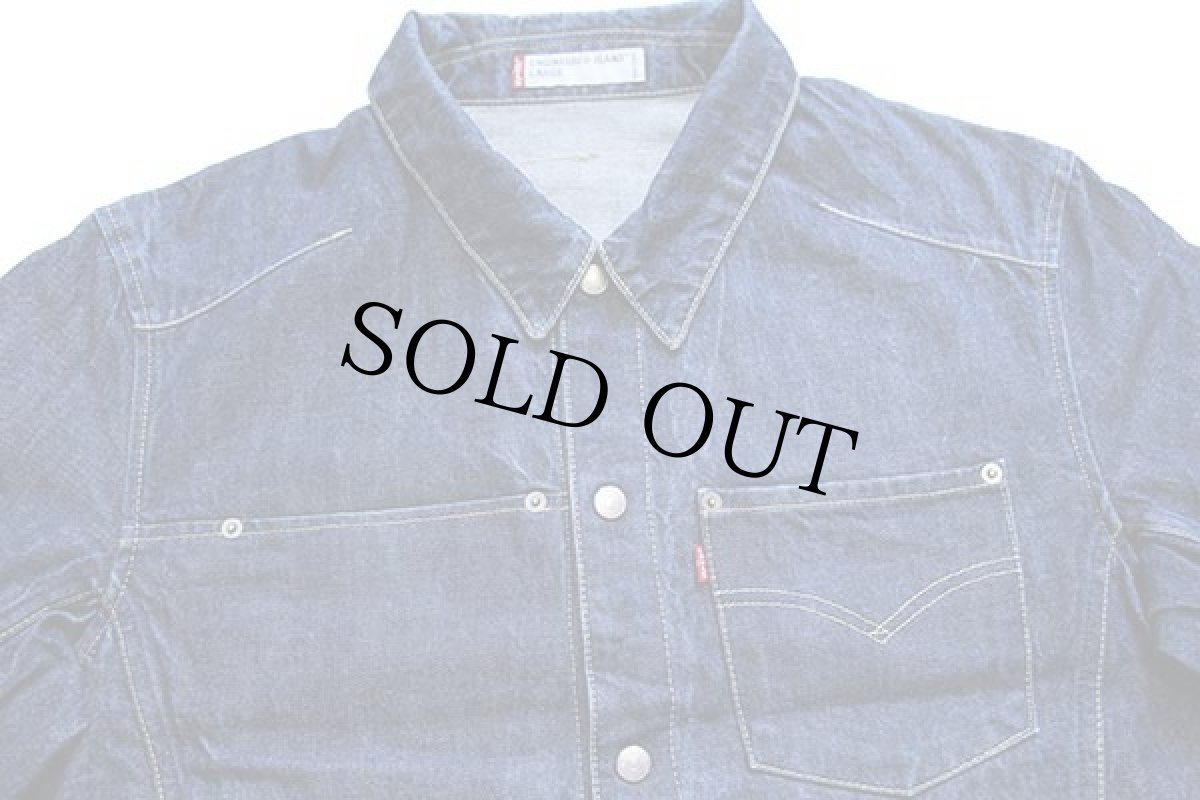画像3: 00s Levi'sリーバイス ENGINEERED JEANS 70100 PG バックプリント 立体裁断 デニムジャケット L★ユーロ (3)