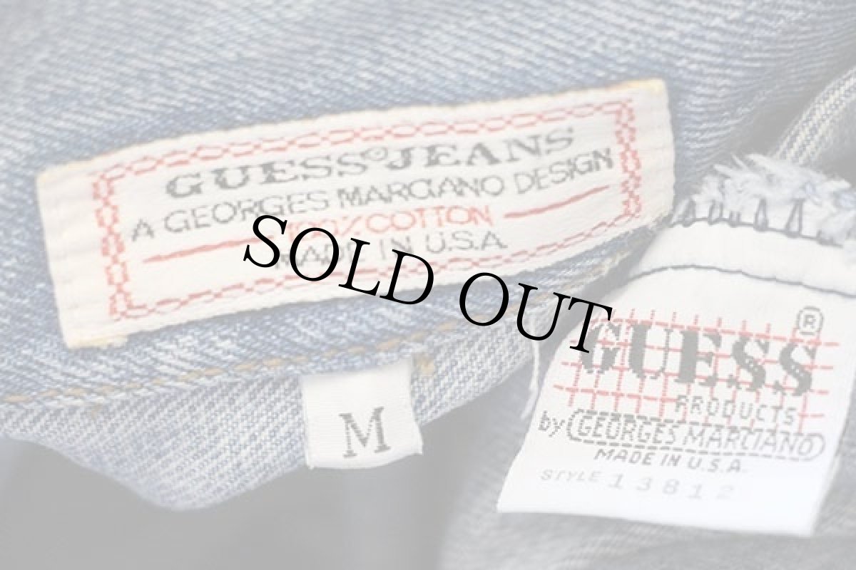 画像4: 90s USA製 GUESS JEANS ゲス デニムジャケット 4ポケット M (4)