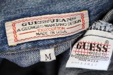 画像4: 90s USA製 GUESS JEANS ゲス デニムジャケット 4ポケット M (4)