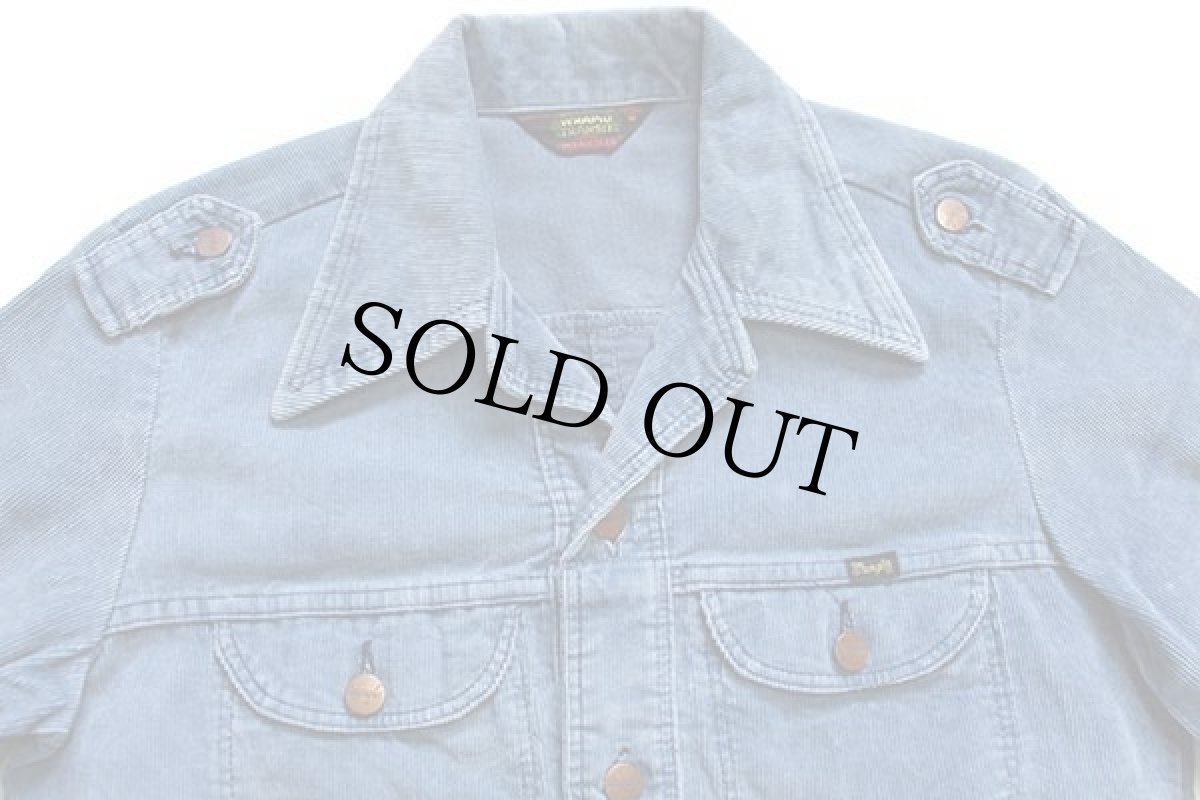 画像3: 70s USA製 Wranglerラングラー WRAPID TRANSIT コーデュロイ ブッシュジャケット ブルーグレー M (3)