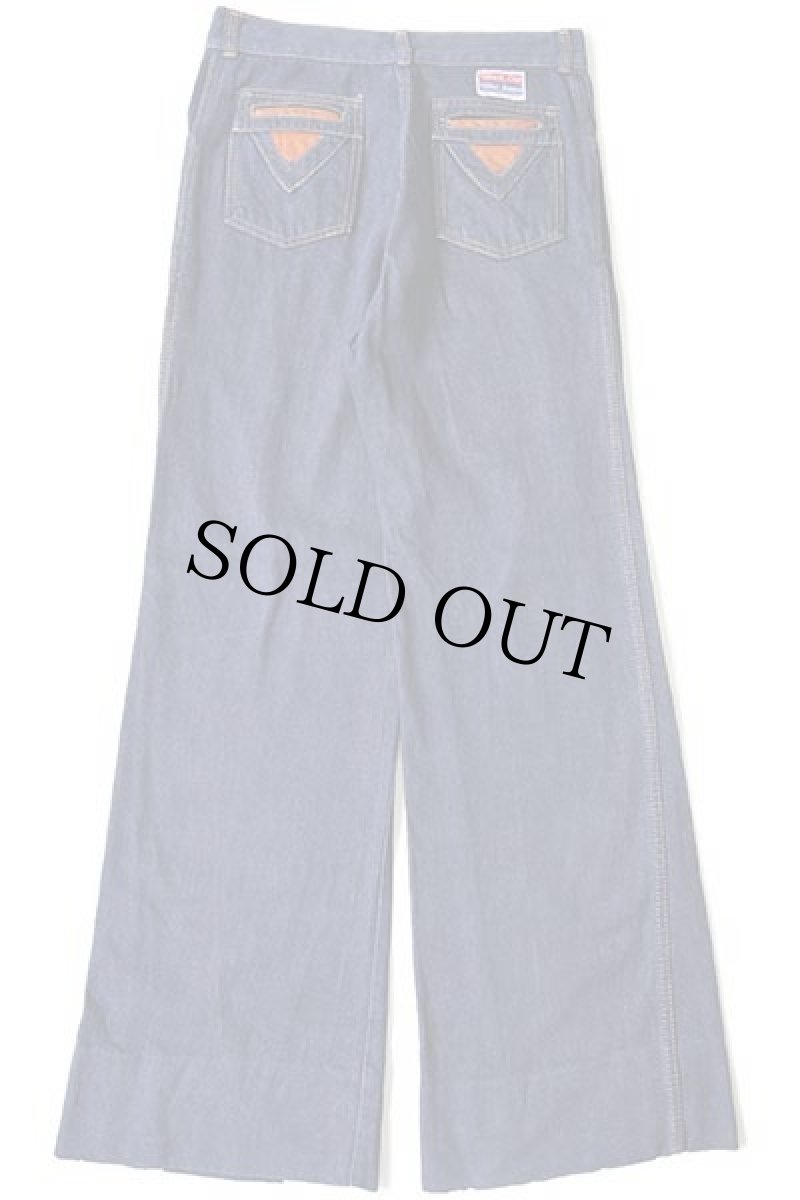 画像3: 70s Black-Out Blue Jeans フレア バットダイ デニムパンツ 46★ベルボトム (3)