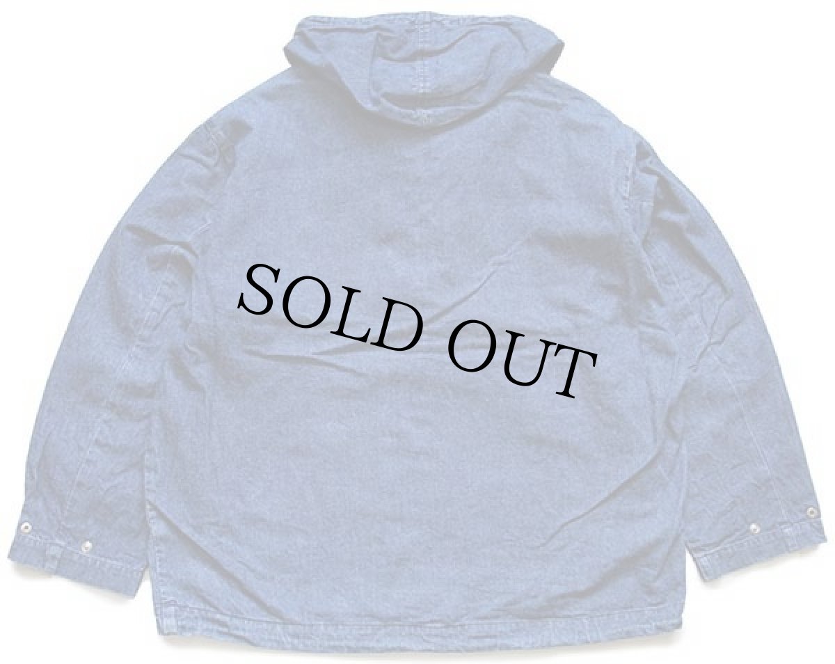 画像2: 90s イタリア製 SISLEY パッチ付き レースアップ プルオーバー デニムパーカー★アノラック (2)