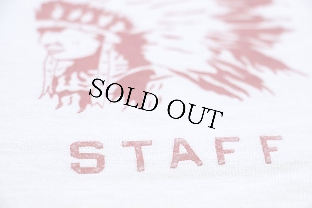 画像5: 60s USA製 CHAMPIONチャンピオン ランタグ YMCA CAMP TECUMSEH インディアンヘッド フロッキープリント コットンTシャツ 白M (5)