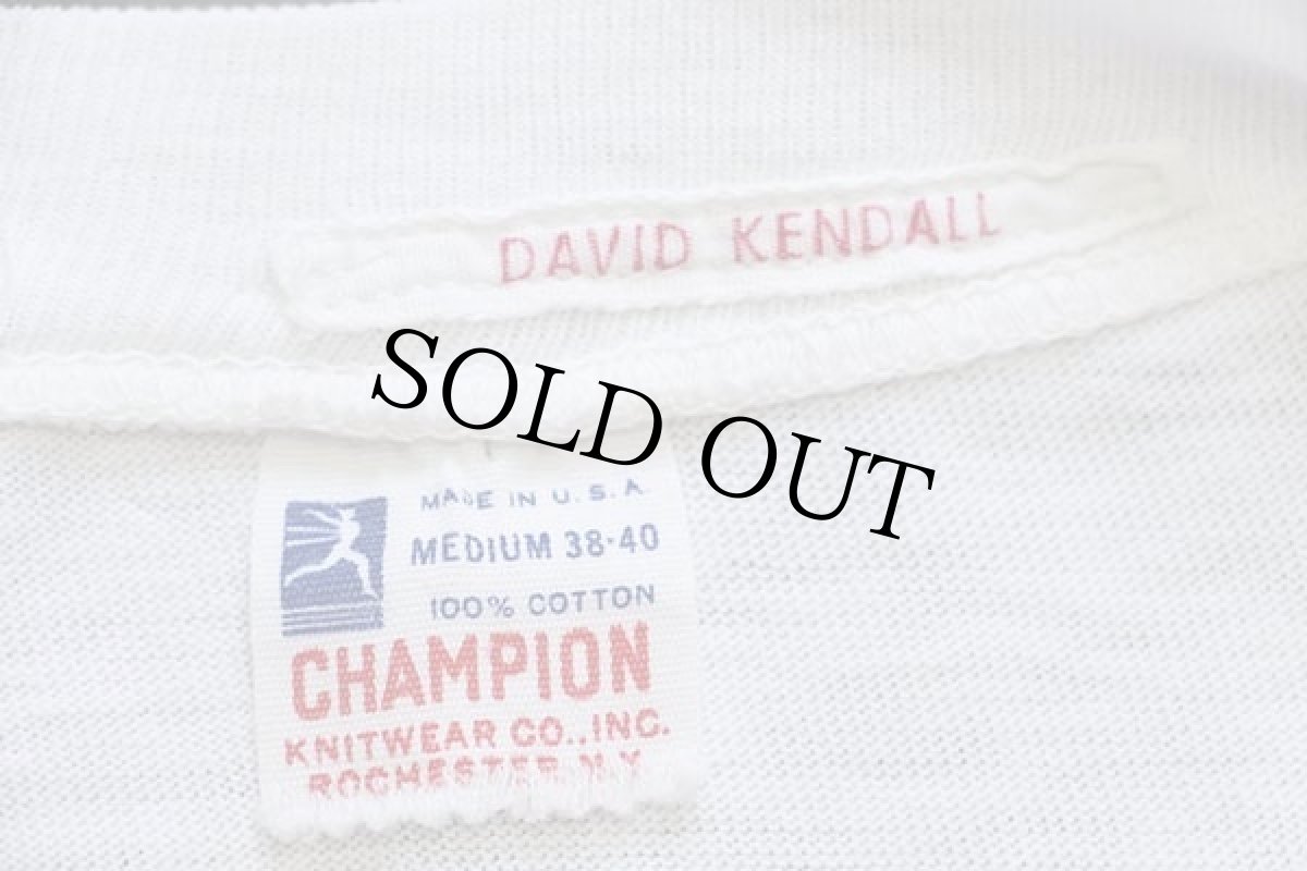 画像4: 60s USA製 CHAMPIONチャンピオン ランタグ YMCA CAMP TECUMSEH インディアンヘッド フロッキープリント コットンTシャツ 白M (4)