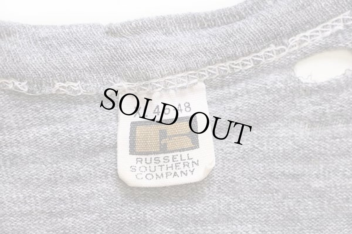 画像4: 60s USA製 Russell Southernラッセルサウザン 無地 コットンTシャツ ボロ 杢グレー XL (4)