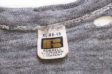 画像4: 60s USA製 Russell Southernラッセルサウザン 無地 コットンTシャツ ボロ 杢グレー XL (4)