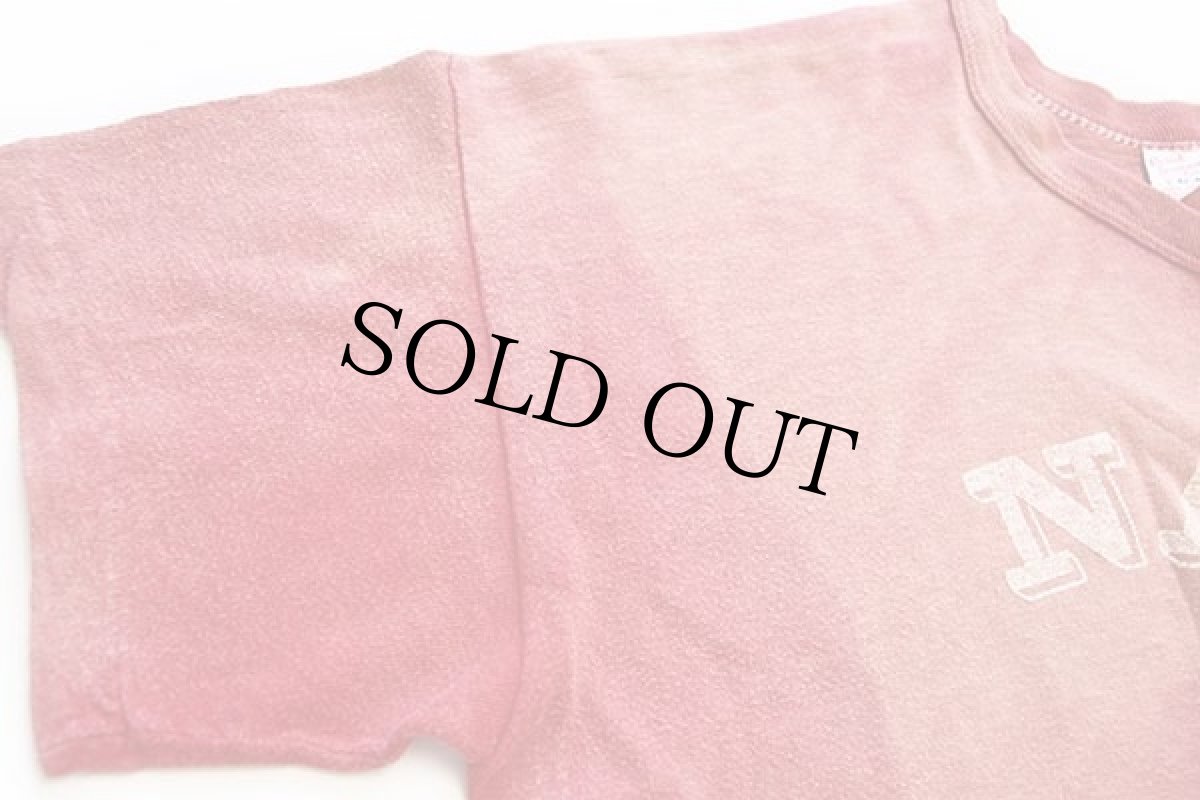 画像7: 60s USA製 Russell Southernラッセルサウザン NATS ひび割れプリント コットンTシャツ 赤 フェード L (7)