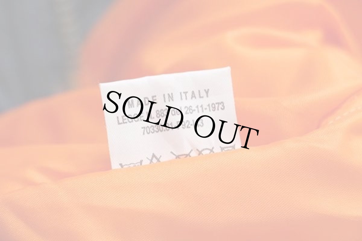 画像7: デッドストック★90s イタリア製 Levi'sリーバイス MA-1タイプ ロゴ刺繍 ナイロン フライトジャケット 紺 L★ユーロ (7)