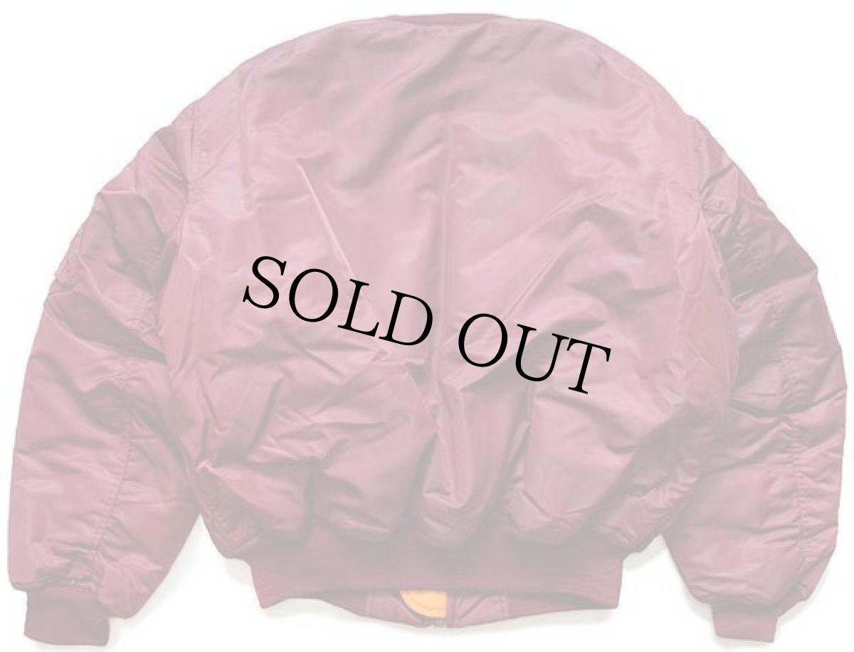 画像2: デッドストック★90s イタリア製 Levi'sリーバイス MA-1タイプ ロゴ刺繍 ナイロン フライトジャケット ボルドー L★ユーロ (2)