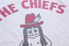 画像5: 70s Hanes THE CHIEFS インディアン 染み込みプリント コットンTシャツ 白 M (5)