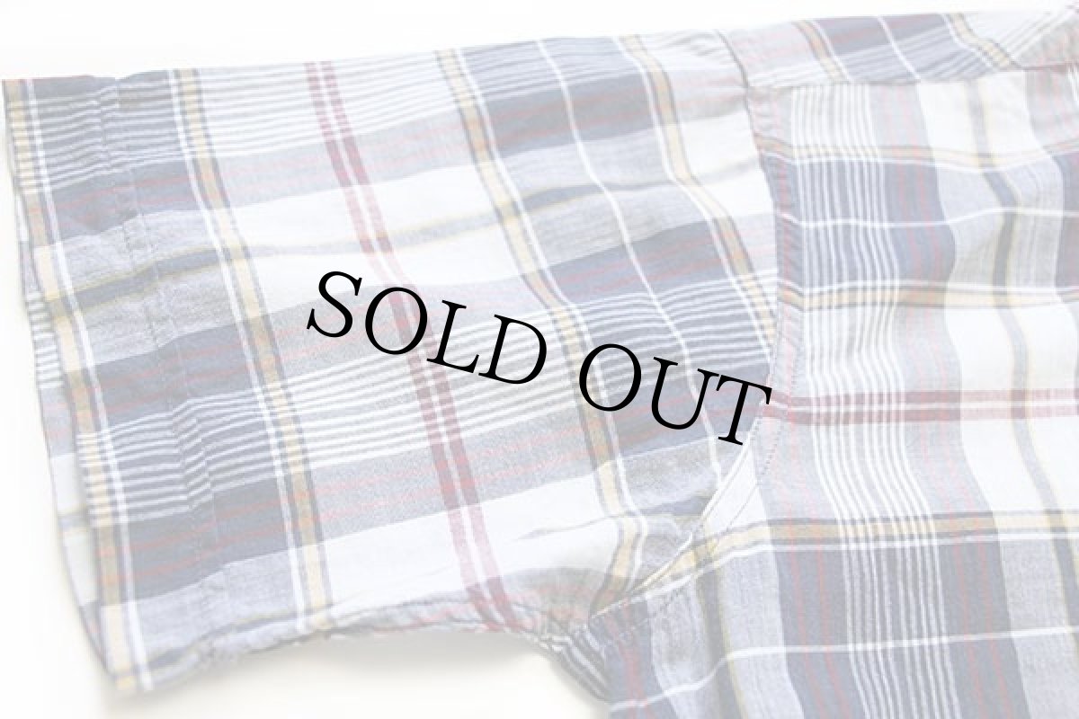 画像6: 60s B.V.D. マドラスチェック 三点留め ボタンダウン 半袖 コットンシャツ M (6)