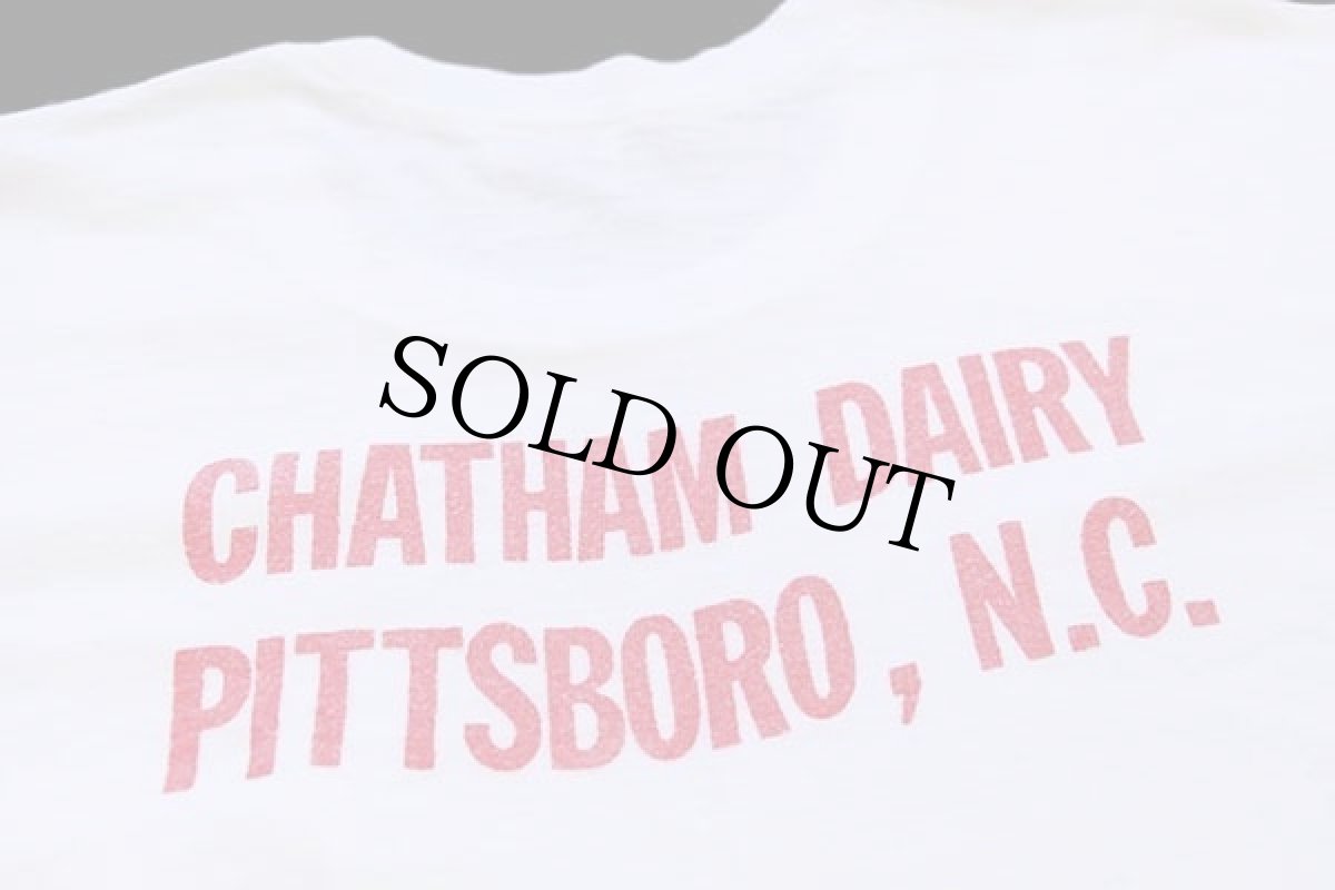 画像4: 60s De-Jac CHATHAM DAIRY PITTSBORO,N.C. 染み込みプリント コットン ポケットTシャツ 白 L (4)