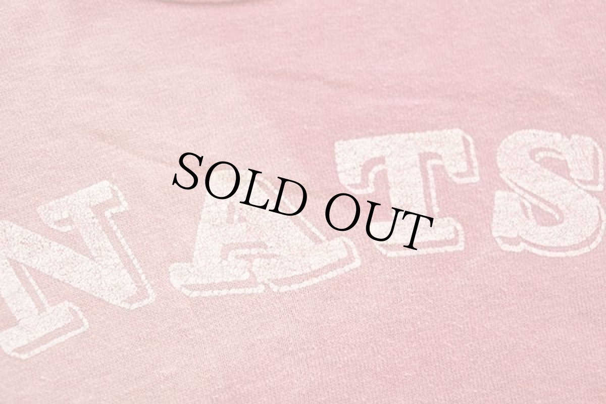 画像6: 60s USA製 Russell Southernラッセルサウザン NATS ひび割れプリント コットンTシャツ 赤 フェード L (6)