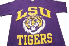 画像3: 90s USA製 LSU TIGERS タイガー コットンTシャツ 紫 M (3)