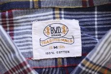 画像4: 60s B.V.D. マドラスチェック 三点留め ボタンダウン 半袖 コットンシャツ M (4)