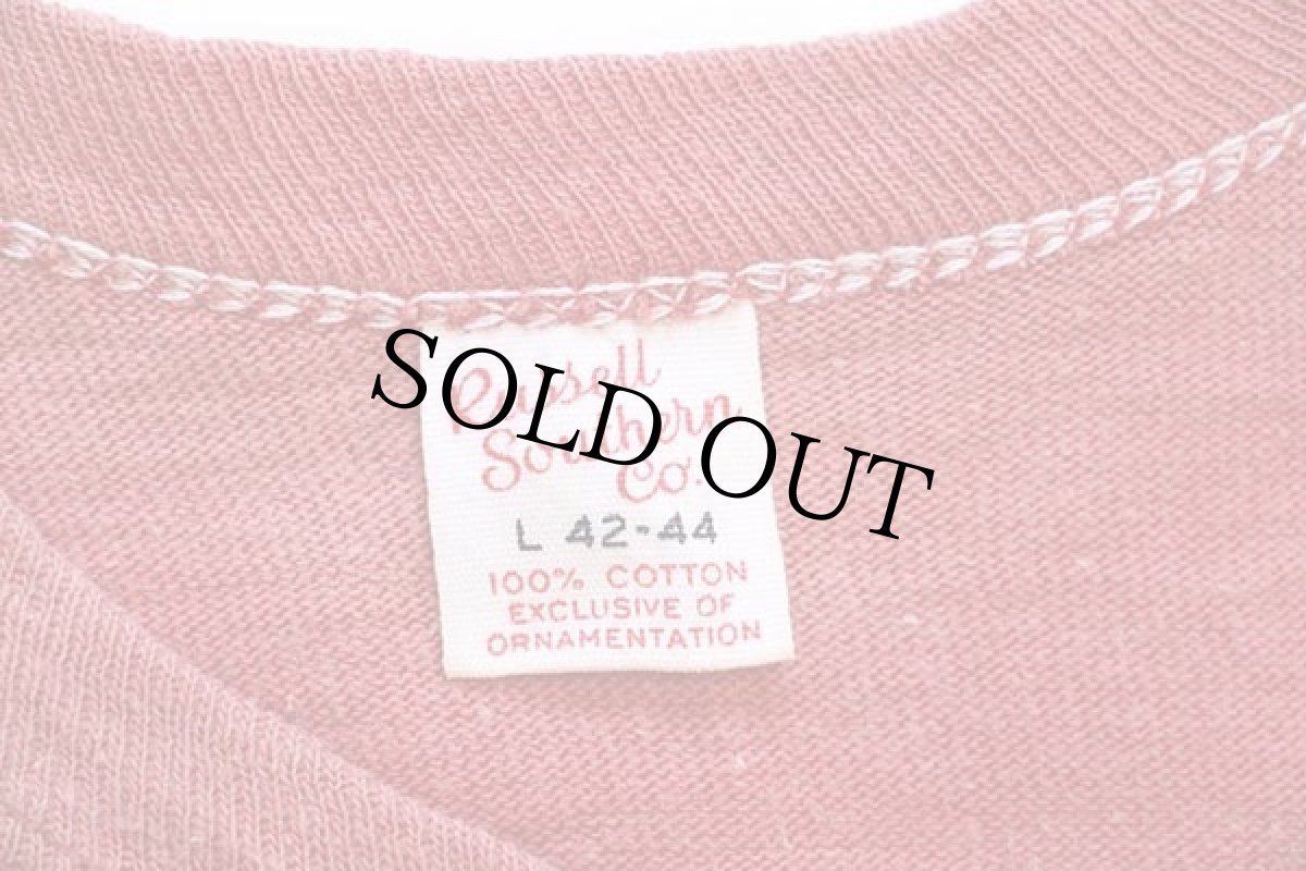 画像4: 60s USA製 Russell Southernラッセルサウザン NATS ひび割れプリント コットンTシャツ 赤 フェード L (4)
