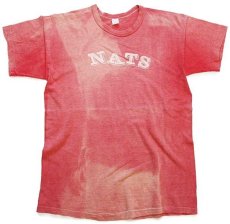 画像2: 60s USA製 Russell Southernラッセルサウザン NATS ひび割れプリント コットンTシャツ 赤 フェード L (2)
