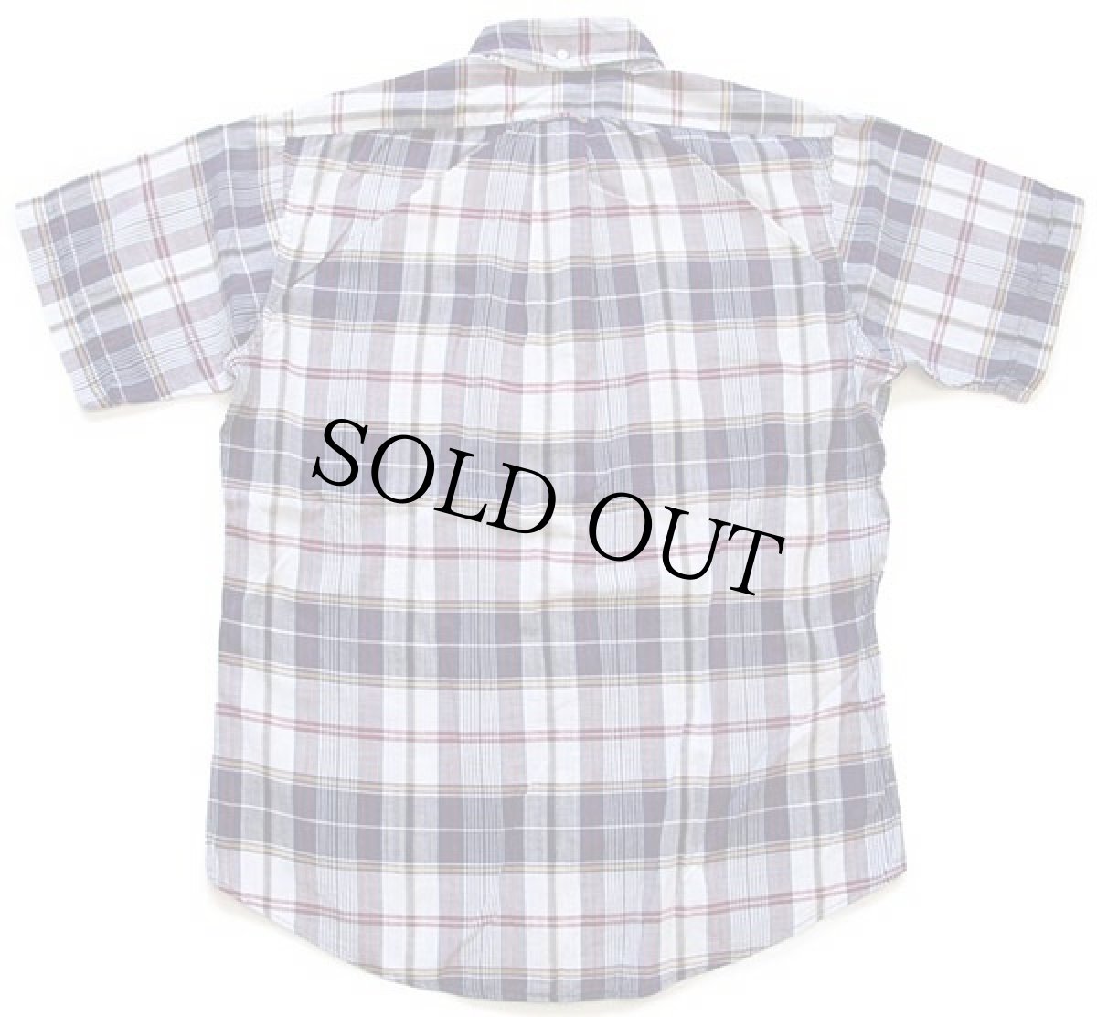 画像2: 60s B.V.D. マドラスチェック 三点留め ボタンダウン 半袖 コットンシャツ M (2)