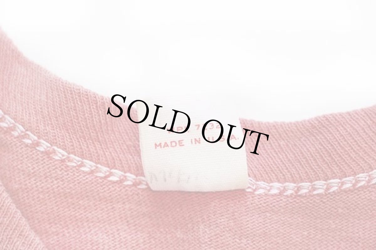 画像5: 60s USA製 Russell Southernラッセルサウザン NATS ひび割れプリント コットンTシャツ 赤 フェード L (5)