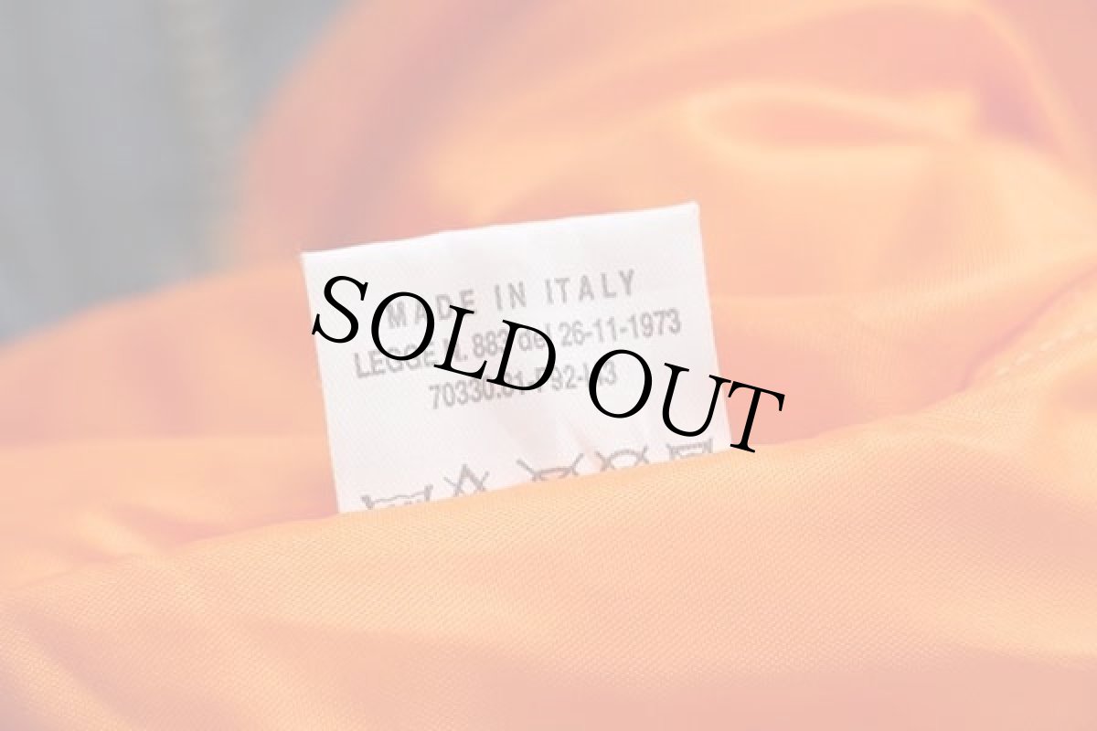 画像7: デッドストック★90s イタリア製 Levi'sリーバイス MA-1タイプ ロゴ刺繍 ナイロン フライトジャケット 紺 XL★ユーロ (7)