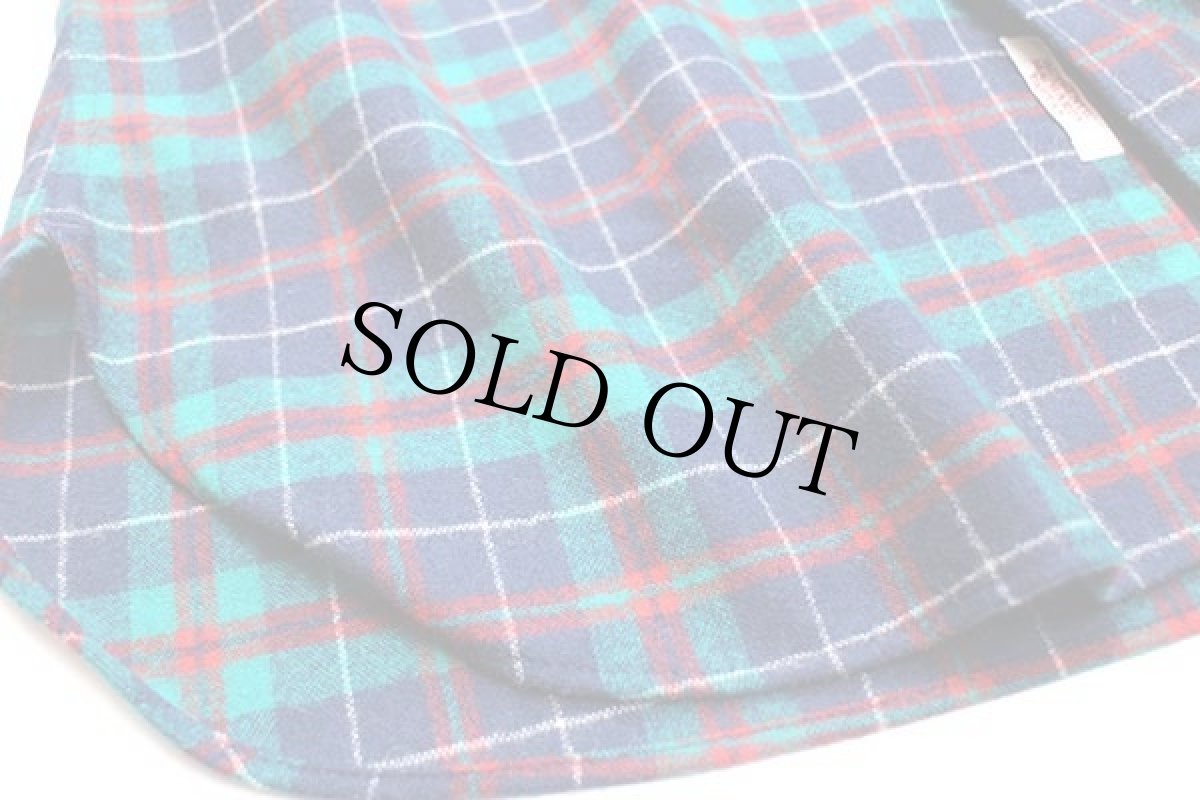 画像5: 70s USA製 PENDLETONペンドルトン AUTHENTIC MACHARDY TARTAN タータンチェック ボタンダウン ウールシャツ L (5)