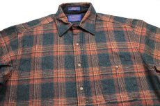 画像3: 00s メキシコ製 PENDLETONペンドルトン タータンチェック エルボーパッチ付き ウールシャツ M (3)