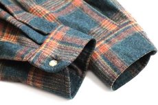 画像6: 00s メキシコ製 PENDLETONペンドルトン タータンチェック エルボーパッチ付き ウールシャツ M (6)