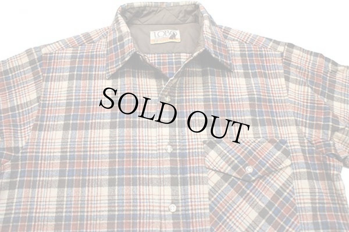 画像3: 70s PENDLETONペンドルトン LOBO チェック エルボーパッチ付き ウールシャツ M (3)