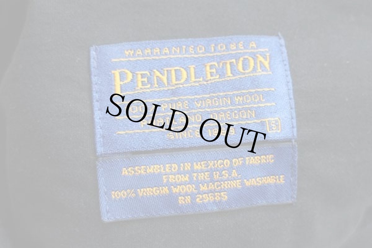 画像4: 00s メキシコ製 PENDLETONペンドルトン ウール オープンカラーシャツ ネイビー S (4)