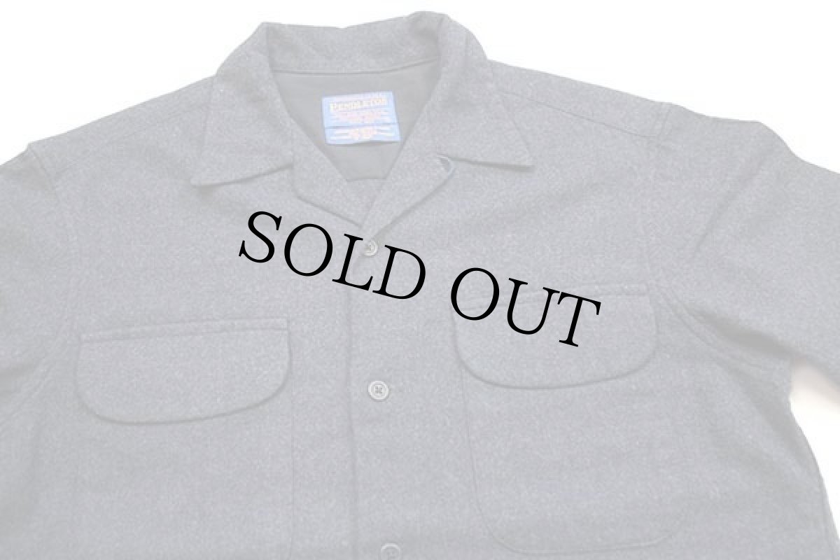 画像3: 00s メキシコ製 PENDLETONペンドルトン ウール オープンカラーシャツ ネイビー S (3)