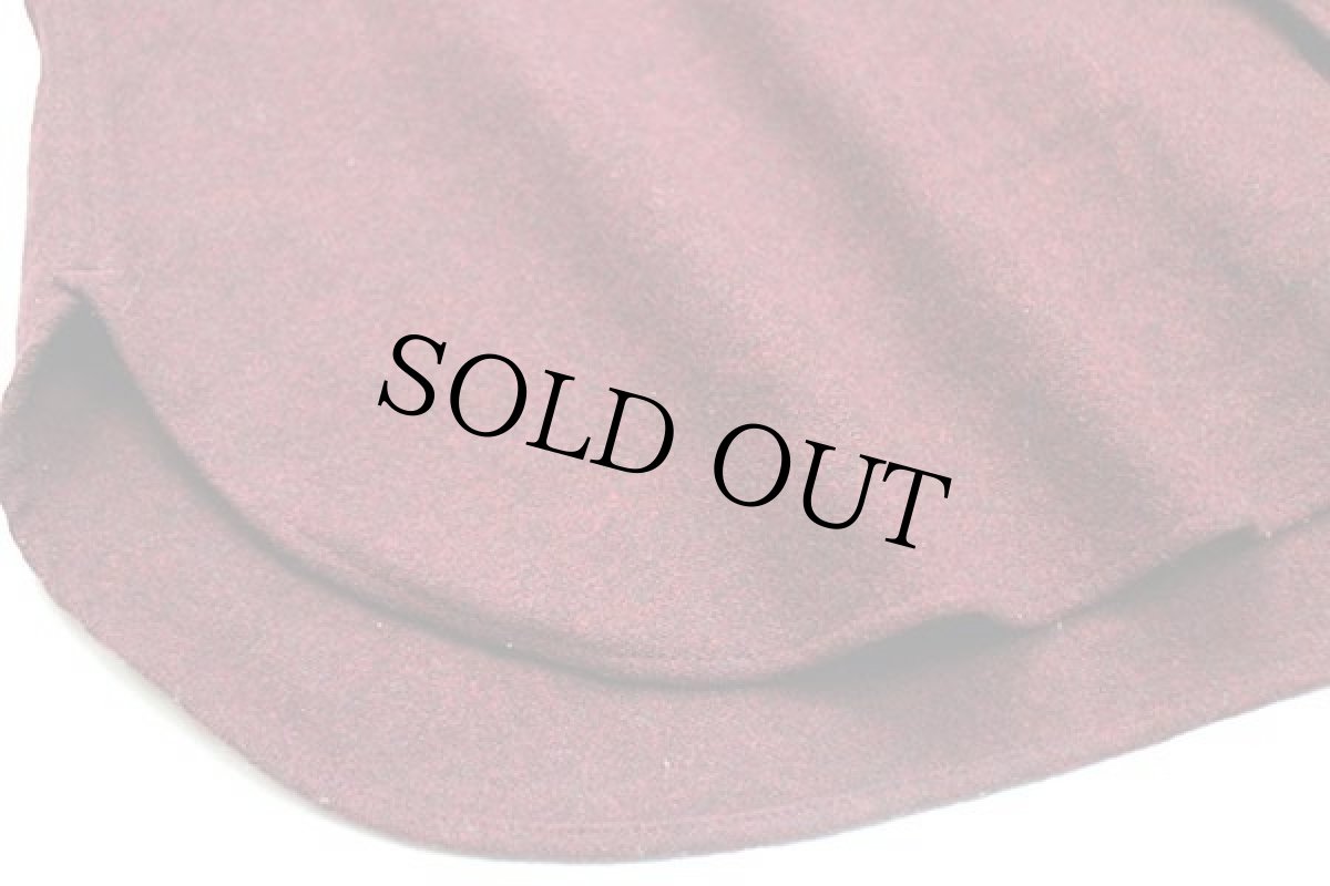 画像5: 70s USA製 PENDLETONペンドルトン 無地 ウール ウエスタンシャツ バーガンディ XL (5)