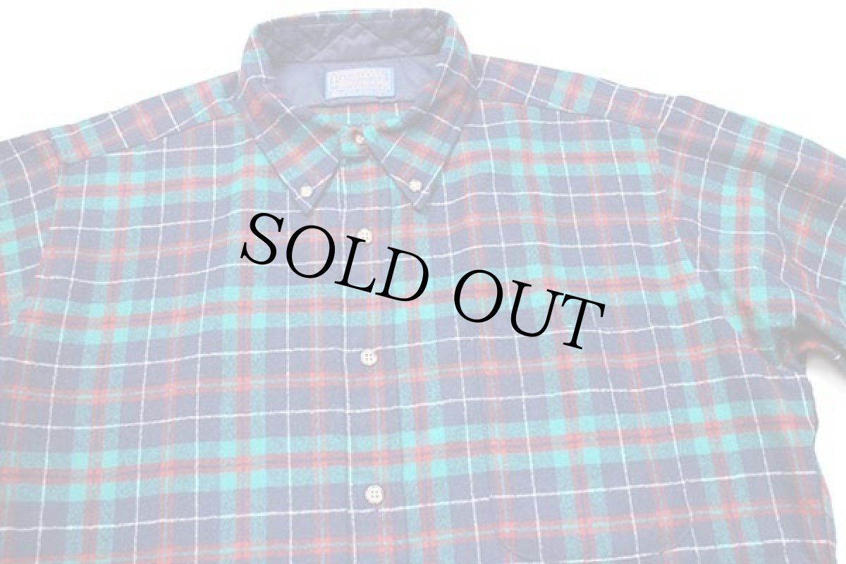 画像3: 70s USA製 PENDLETONペンドルトン AUTHENTIC MACHARDY TARTAN タータンチェック ボタンダウン ウールシャツ L (3)