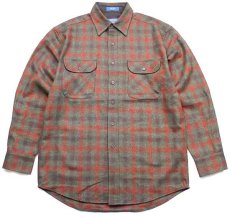 画像1: USA製 PENDLETONペンドルトン FIELD SHIRT オンブレチェック ウールシャツ M (1)