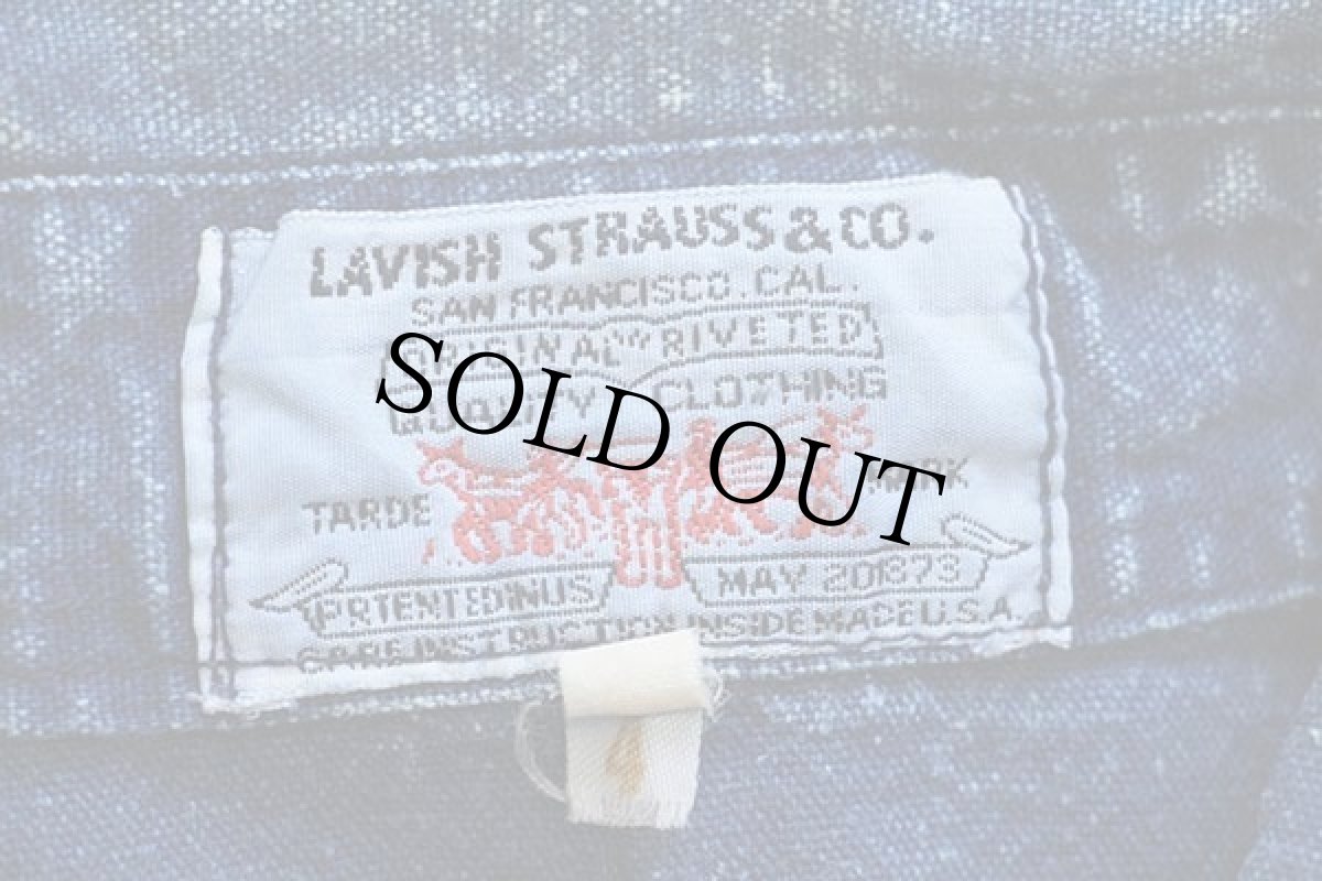 画像4: 90s LAVISH JEANS ロゴ刺繍 ケミカルウォッシュ デニムシャツ 4★アシッド (4)