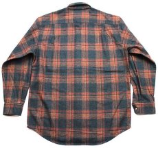 画像2: 00s メキシコ製 PENDLETONペンドルトン タータンチェック エルボーパッチ付き ウールシャツ M (2)