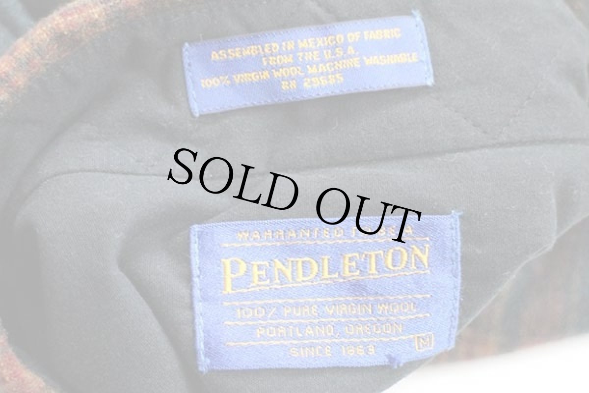 画像4: 00s メキシコ製 PENDLETONペンドルトン タータンチェック エルボーパッチ付き ウールシャツ M (4)