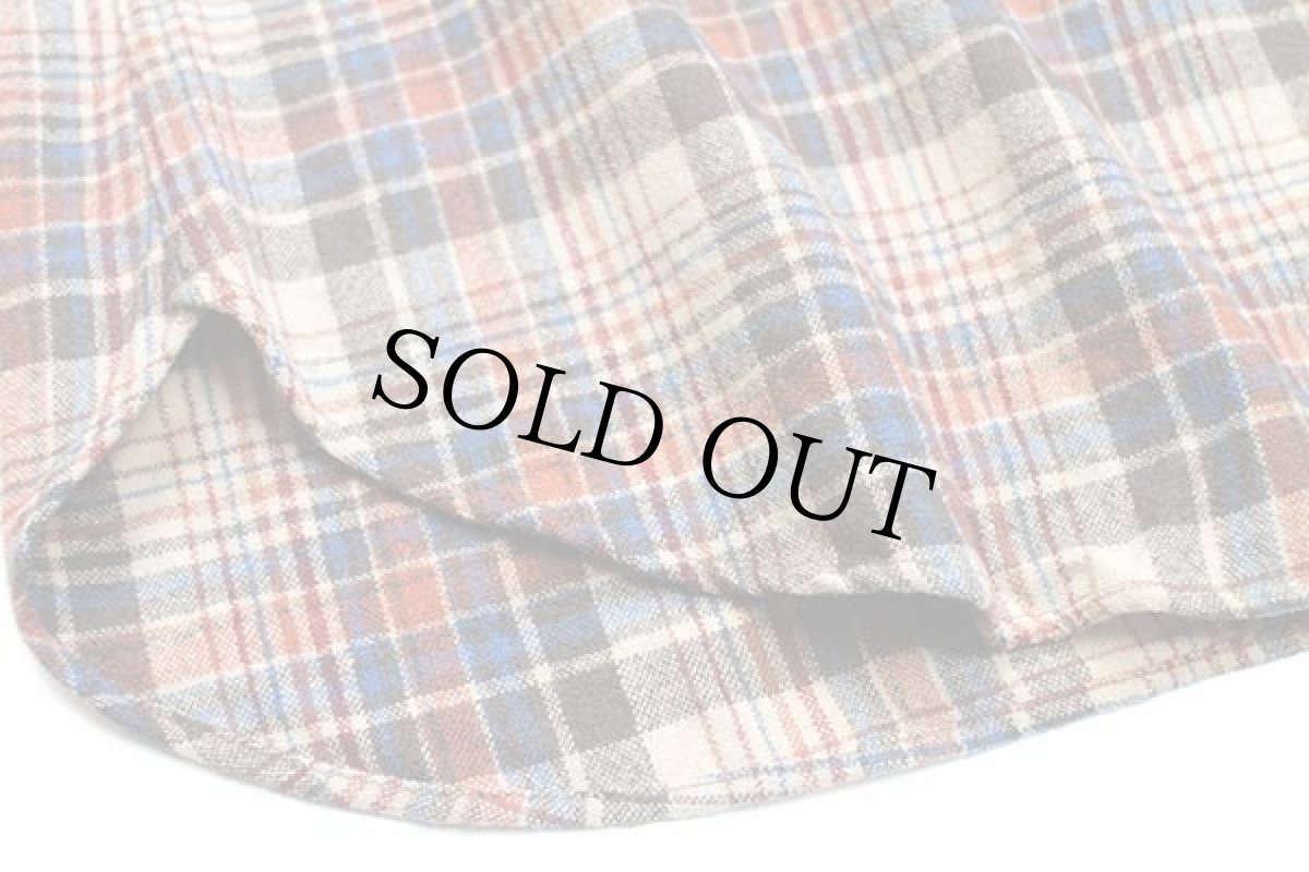 画像5: 70s PENDLETONペンドルトン LOBO チェック エルボーパッチ付き ウールシャツ M (5)