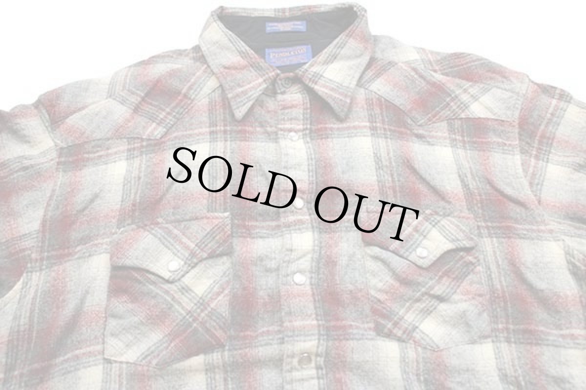 画像3: 00s メキシコ製 PENDLETONペンドルトン オンブレチェック ウール ウエスタンシャツ XXL (3)