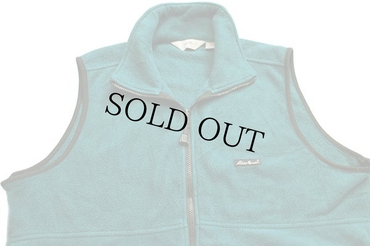 画像3: 00s EddieBauerエディーバウアー POLARTEC フリースベスト 青緑 S (3)