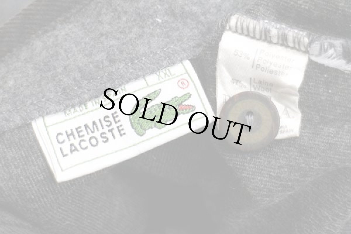 画像4: 80s スペイン製 CHEMISE LACOSTE ラコステ ワンポイント ウール パイル ベスト グレー XXL★特大 (4)