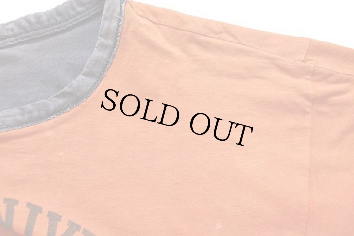 画像5: 80s Championチャンピオン STATE UNIVERSITY COBLESKILL 染み込みプリント コットン リバーシブルTシャツ オレンジ×黒 フェード★炭黒 (5)